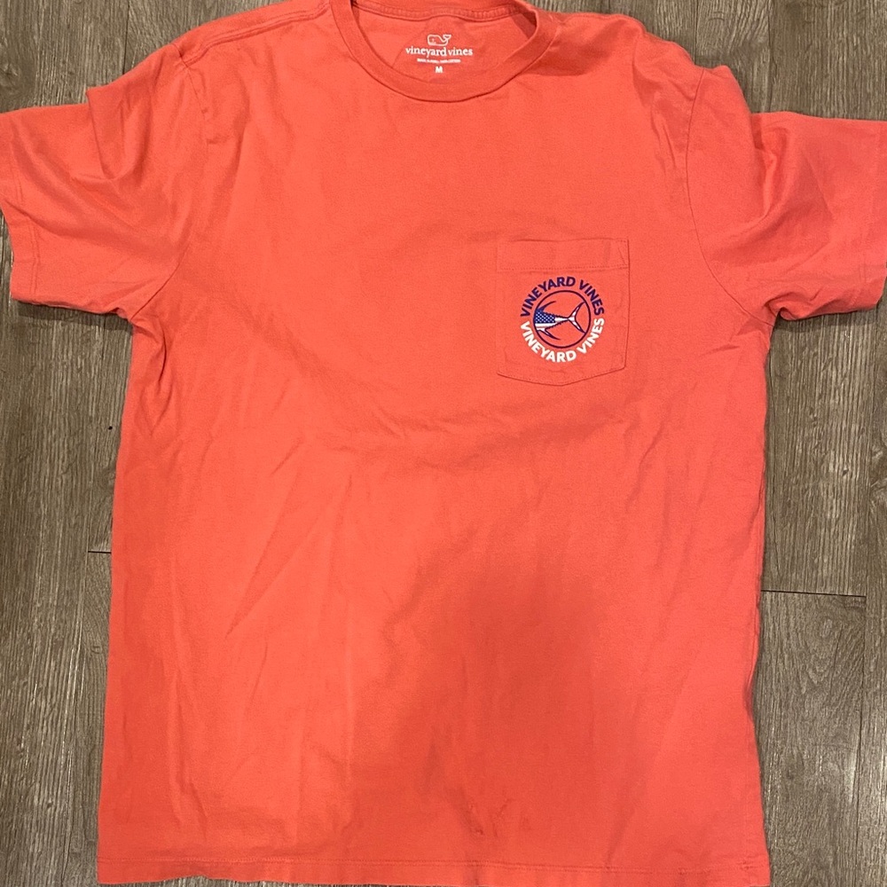 Vineyard Vines Men's Coral Pocket Tee